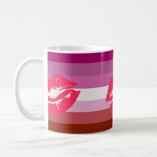 Lipstick Lesbische Flagge Tasse (Links)
