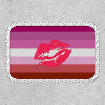 Lipstick Lesbische Flagge und Lippen