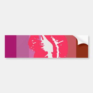Lipstick Lesbische Flagge und Lippen Autoaufkleber