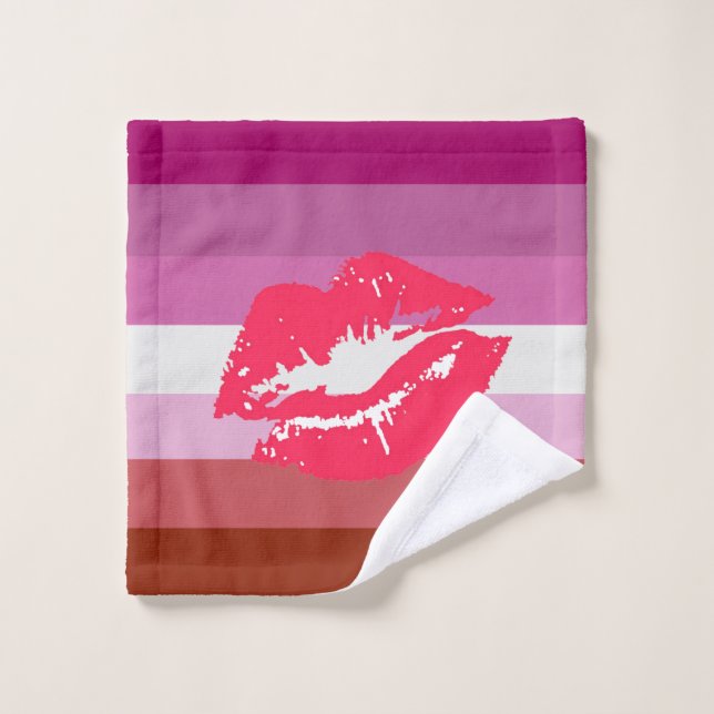 Lipstick Lesbische Flagge Waschlappen (Waschlappen)