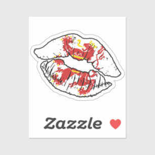 Lipstick-Liebe Limburg Wes-Limburg Aufkleber