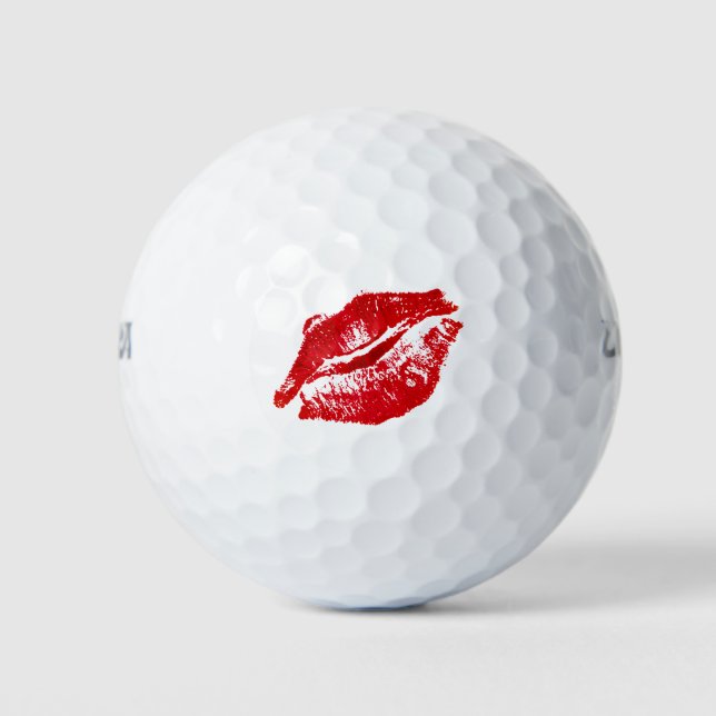 Lipstick Lippen Kiss Ladys Golf Golfball (Vorderseite)