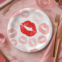 Lipstick-Lippen Pappteller