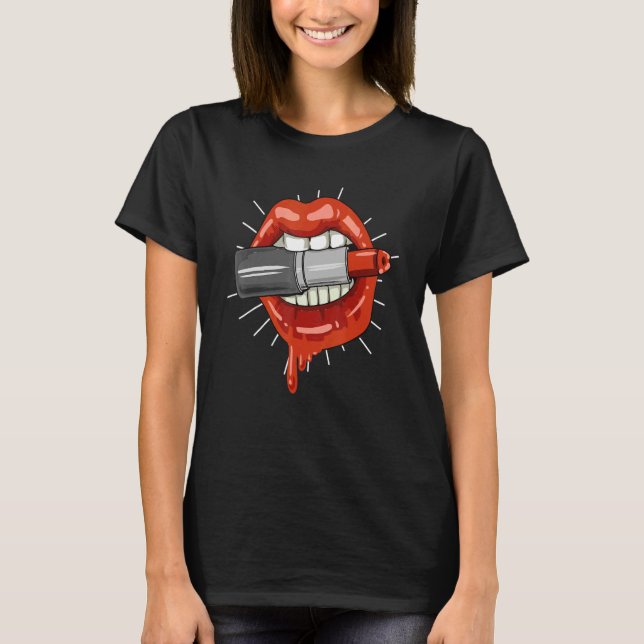 Lipstick Lips Lipstick Makeup Artist T-Shirt (Vorderseite)