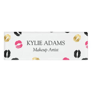 Lipstick-Markierungen Makeup Artist Namenschild