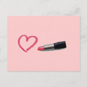 Lipstick mit Herzdesign Postkarte