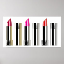 Lipstick-Muster Rosa-Chrom-Kosmetologie Poster