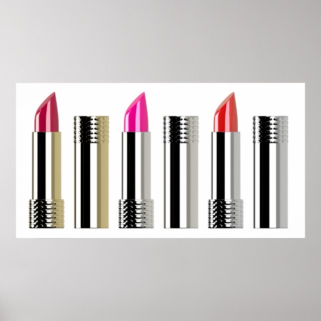 Lipstick-Muster Rosa-Chrom-Kosmetologie Poster (Vorne)
