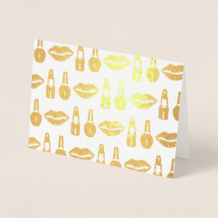 Lipstick Nail Polnischer Makeup Künstler Schönheit Folienkarte