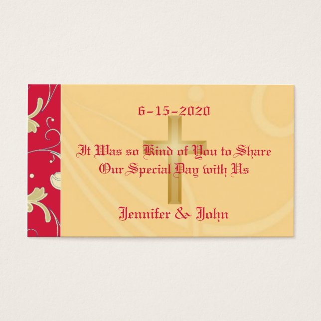 Lipstick Rot, Gold, Christlich, Gastgeschenk Hochz (Vorderseite)