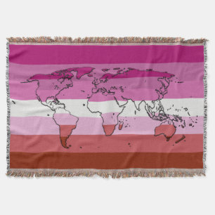 Lipstick-Stolperflagge mit Weltkarte Decke