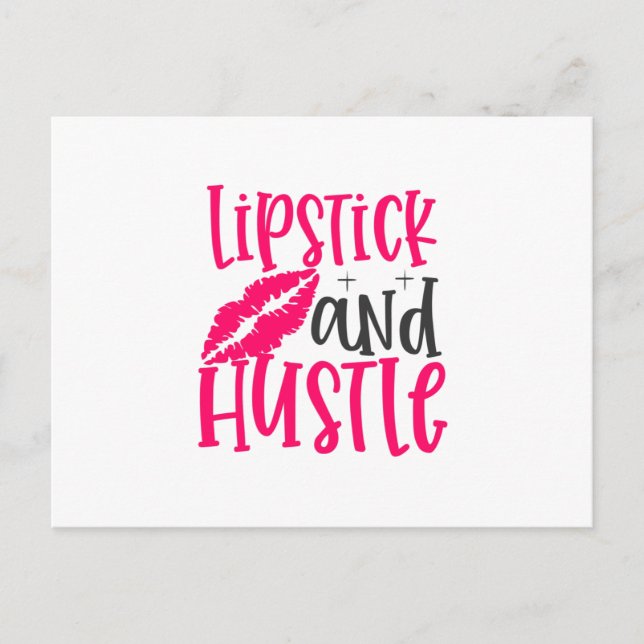 Lipstick und Husteldesign - Makeup Postkarte (Vorderseite)