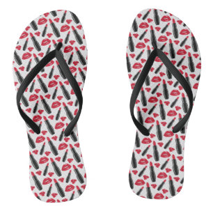 Lipstick und Lippen Polka-Dotmuster Flip Flops