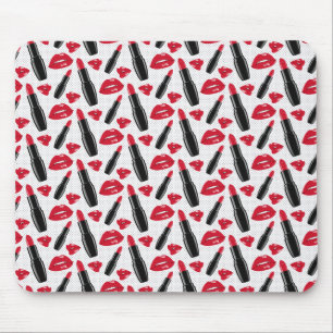 Lipstick und Lippen Polka-Dotmuster Mousepad