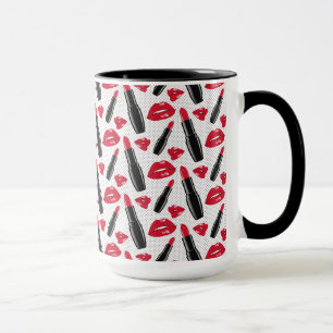 Lipstick und Lippen Polka-Dotmuster Tasse