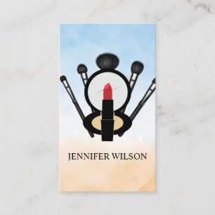 Lipstick und Makeup-Spiegel   Mua Brushes Visitenkarte