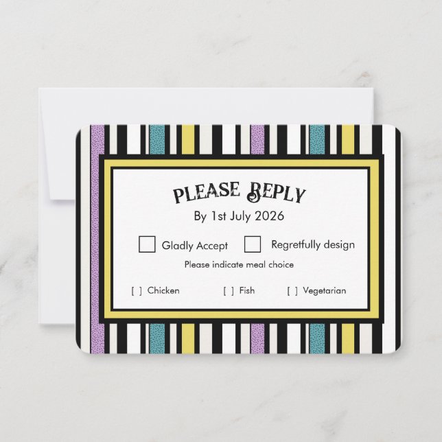 Liqourice Candy Stripe - UAWG Hochzeitskarte RSVP Karte (Vorderseite)