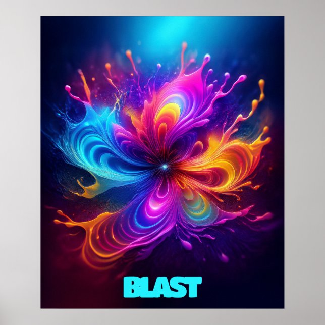 Liqued Blast of Color Customizable Poster (Vorne)