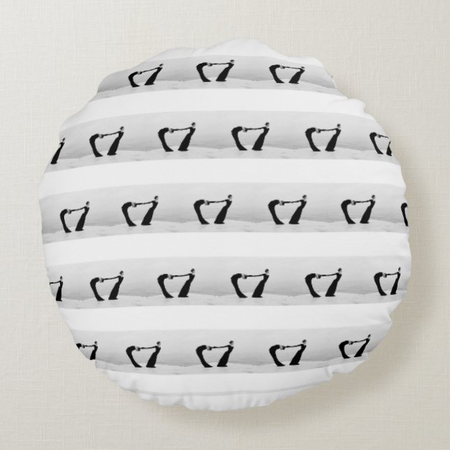 Liquid Blue Reverie — Contemporary Art Collection Rundes Kissen (Rückseite)