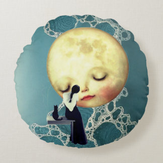 Liquid Blue Reverie — Contemporary Art Collection Rundes Kissen