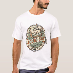 Liquid Cat Liquid Cat Vintage Vektor Art-Shirt Des T-Shirt