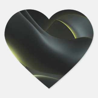 Liquid Chrome Abstract: Dark Iridescence Herz-Aufkleber