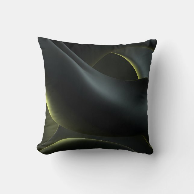 Liquid Chrome Abstract: Dark Iridescence Kissen (Vorderseite)