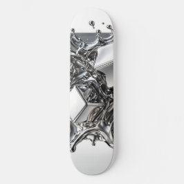 Liquid Chrome Skateboard - Spiegel Silber Metall