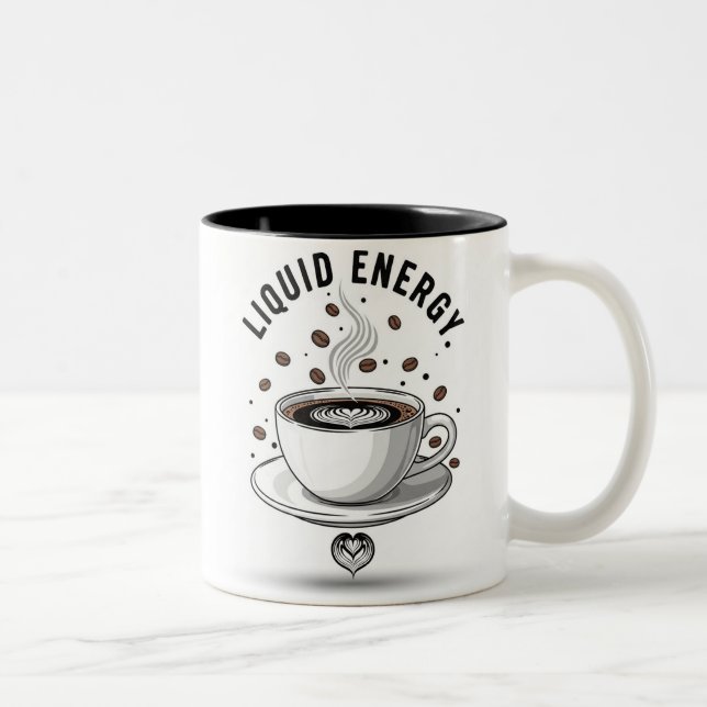 Liquid Energy Coffee Cup Zweifarbige Tasse (Rechts)