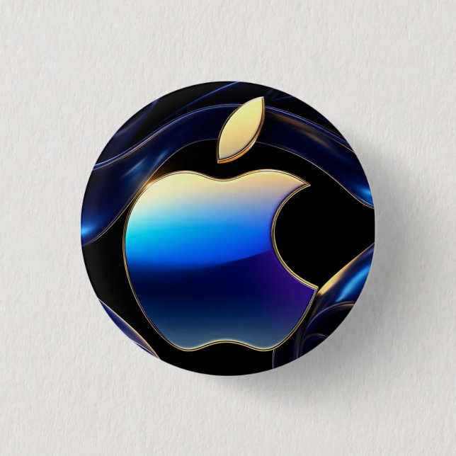 🍎 Liquid Gold Apfel Glam Statement ✨ Button (Vorderseite)
