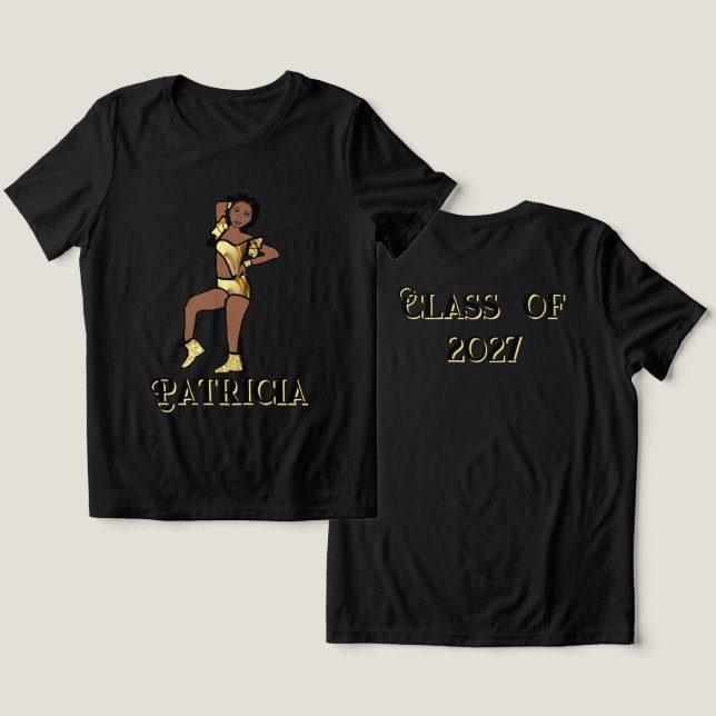 Liquid Gold Dancer #1 Tri-Blend Shirt (Design Vorderseite & Rückseite)