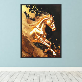 Liquid Gold Galoppierendes Pferd Leinwand