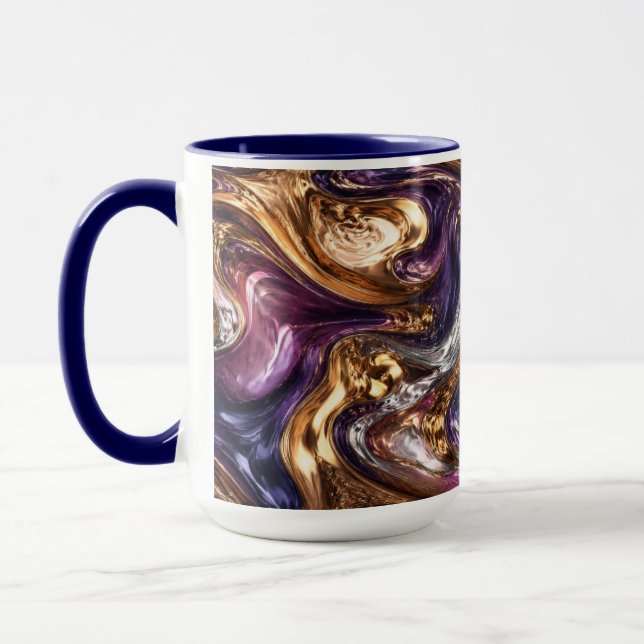 Liquid Gold Marmor Morgenkaffeetasse Ästhetik Tasse (Links)