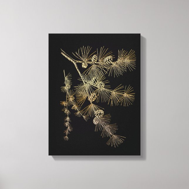 Liquid Gold pine tree branch Plants nature art  Leinwanddruck (Vorderseite)