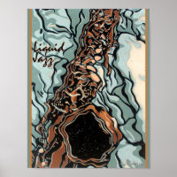 Liquid Jazz Saxophone Poster