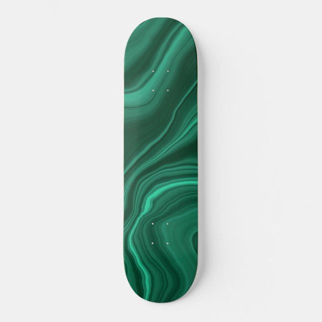 Liquid Malachite Dream #1 #gem #decor #art Skateboard (Vorderseite)