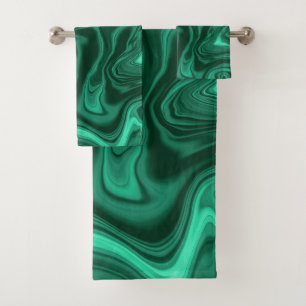 Liquid Malachite Dream #2 #gem #decor #art Badhandtuch Set