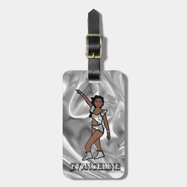 Liquid Silver White Dancer #1  Gepäckanhänger (Vorderseite vertikal)