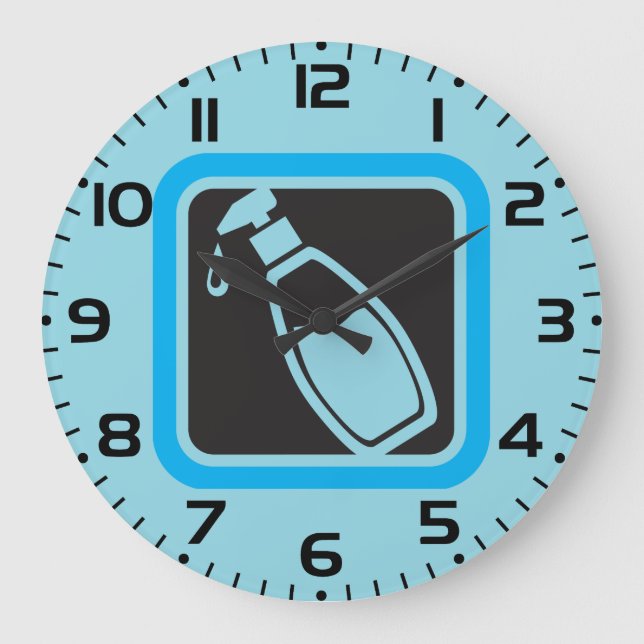 Liquid Soap Dispenser Pump Bottle Icon Große Wanduhr (Vorderseite)