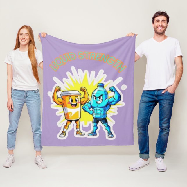 Liquid Strength – Funny Juice & Water Muscle Desig Fleecedecke (Beispiel)