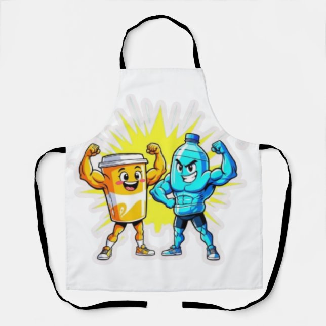 Liquid Strength – Funny Juice & Water Muscle Desig Schürze (Vorderseite)