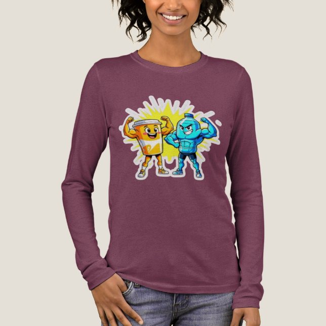 Liquid Strength – Funny Juice & Water Muscle Desig Tri-Blend Shirt (Vorderseite)