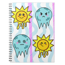Liquid Sunshine & Frozen Moons Kawaii Notebook