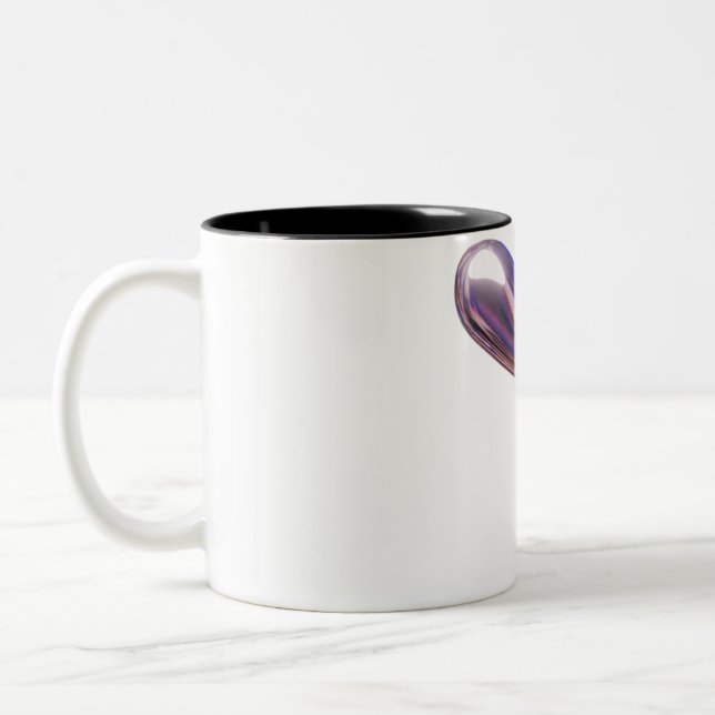 "Liquid V Reflection"-Design-Tasse Zweifarbige Tasse (Links)