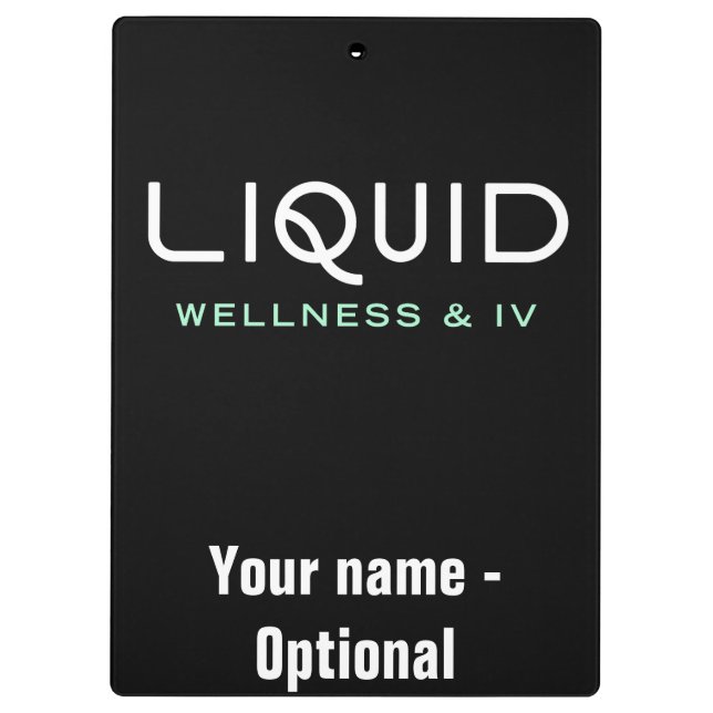 Liquid Wellness & IV Clipboard - Black Klemmbrett (Rückseite)