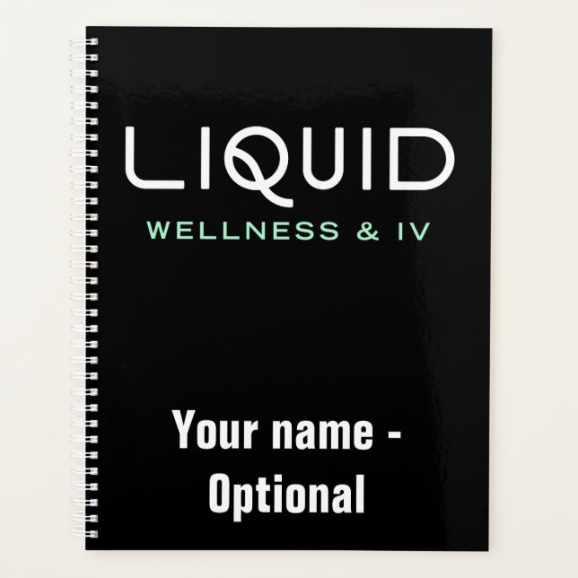 Liquid Wellness & IV Planner - Black Planer (Vorderseite)