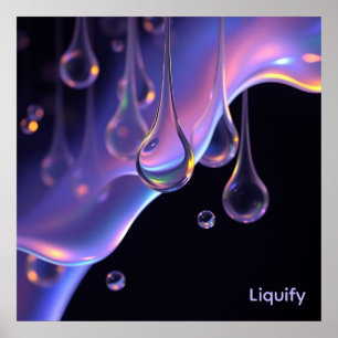 Liquify - AI Fantasy Sci-Fi Digital Kunst Druck Poster