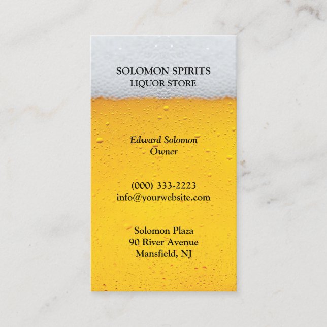 Liquor Beer Store Business Card Visitenkarte (Vorderseite)