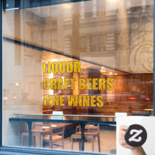 Liquor Craft Beer Fine Wines Shop Fensteraufkleber