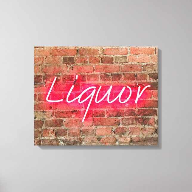 LIQUOR NEON LIGHT SIGN LEINWANDDRUCK (Vorderseite)